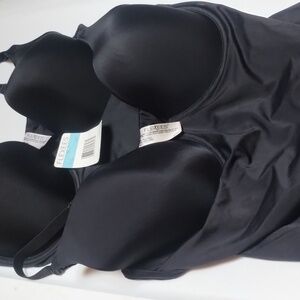 LN TWO BLACK 38C TANK TOP STYLE FLEXEES UNDERWIRE BRAS NEW & UNWORN